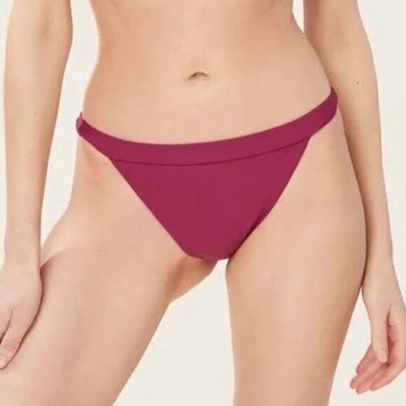 Andie Swim The Caicos Bikini Bottom Plum Eco‎ Nylon Size M NWT - Picture 1 of 7